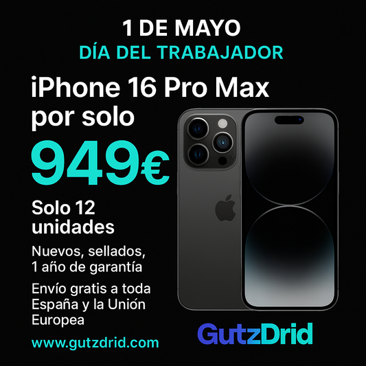 Apple iPhone 16 Pro Max, Titanio Negro, 256 GB, 5G, 6.9 " OLED Super Retina XDR, Chip A18 Pro, iOS
